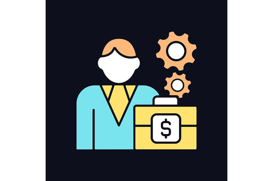 Company staff related light and dark theme RGB color icons set