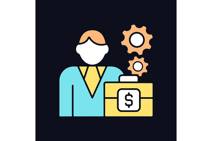 Company staff related light and dark theme RGB color icons set