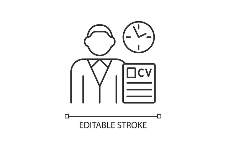 Company staff related linear icons set for dark and light mode