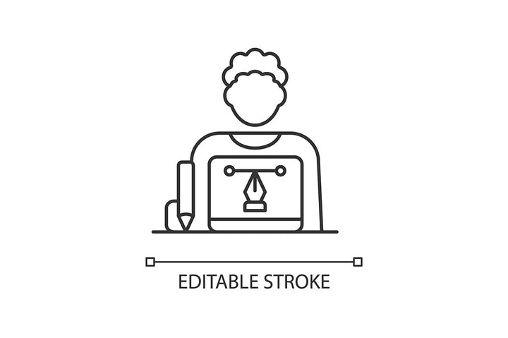 Company staff related linear icons set for dark and light mode