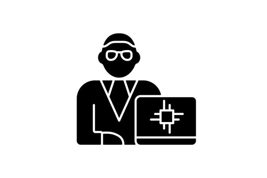 Company staff related RGB black glyph icons set on white space