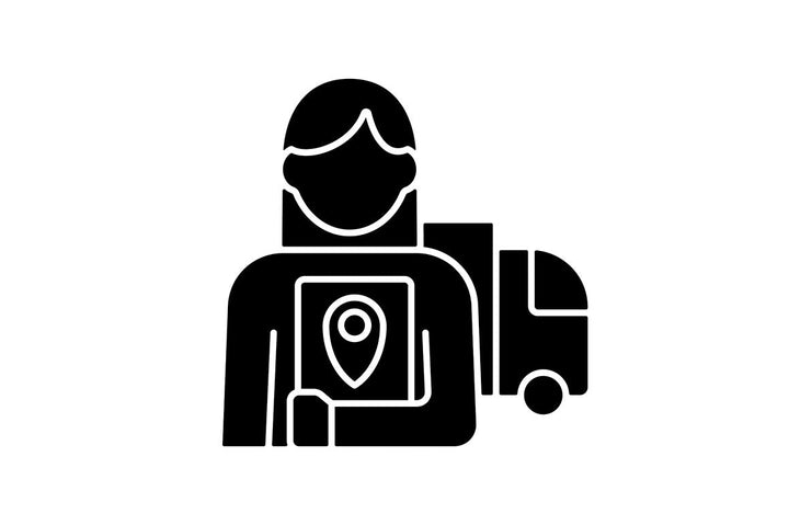 Company staff related RGB black glyph icons set on white space