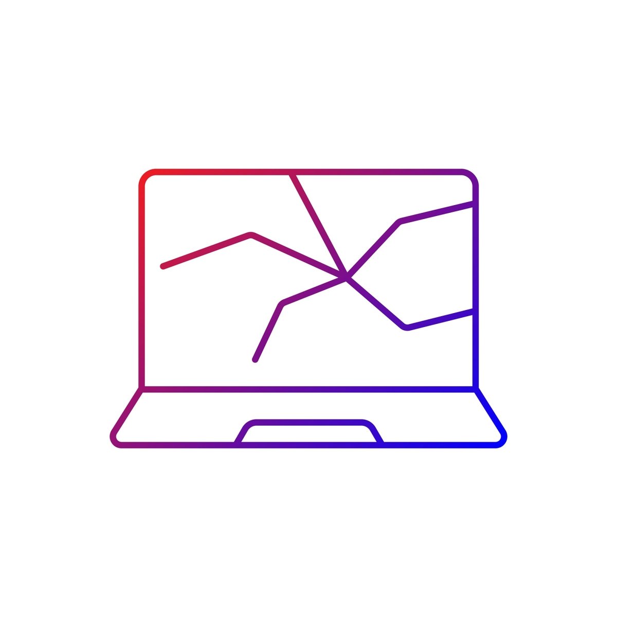 Computer problem gradient linear vector icons set