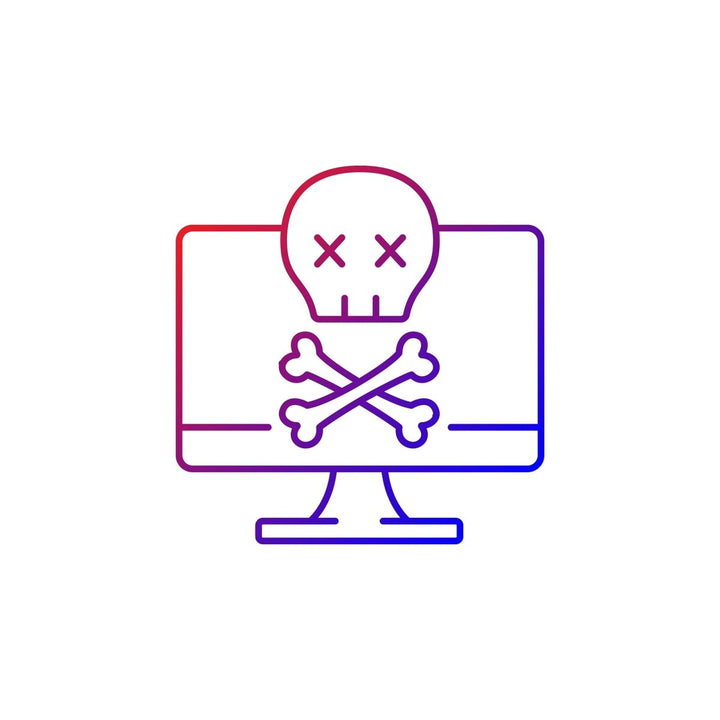 Computer problem gradient linear vector icons set