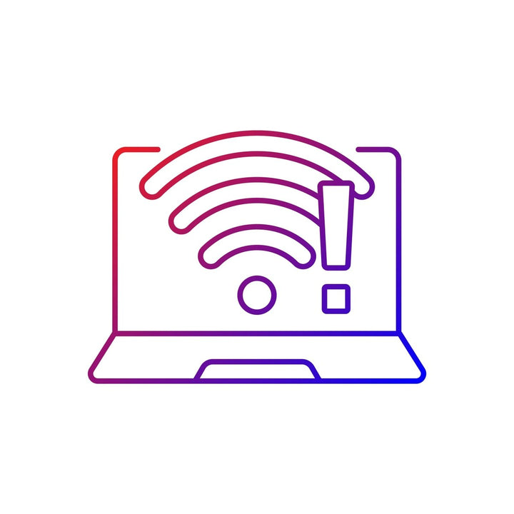 Computer problem gradient linear vector icons set