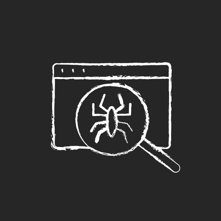 Computer problems chalk white icons set on black background
