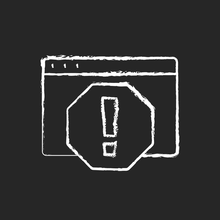 Computer problems chalk white icons set on black background