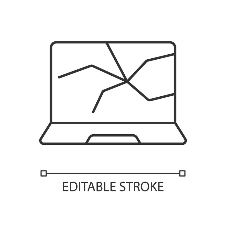 Computer problems linear icons set