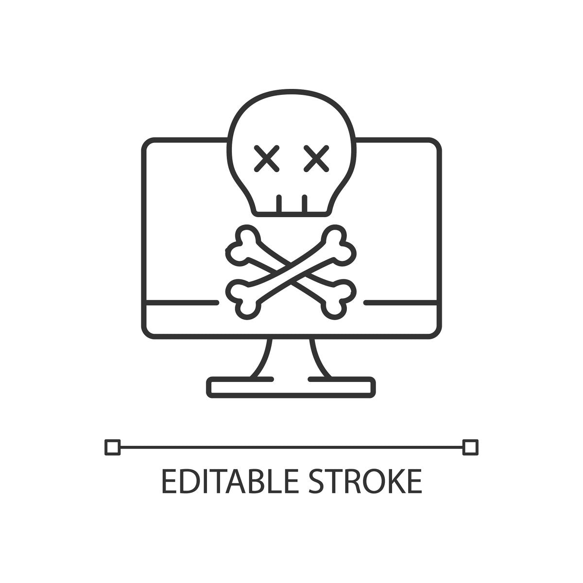 Computer problems linear icons set