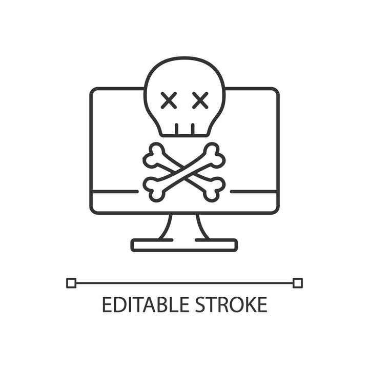 Computer problems linear icons set