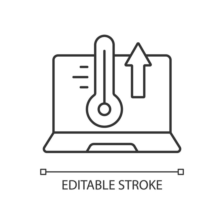 Computer problems linear icons set