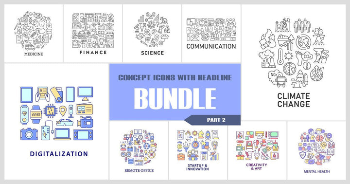 Concept icons with headline bundle 2
