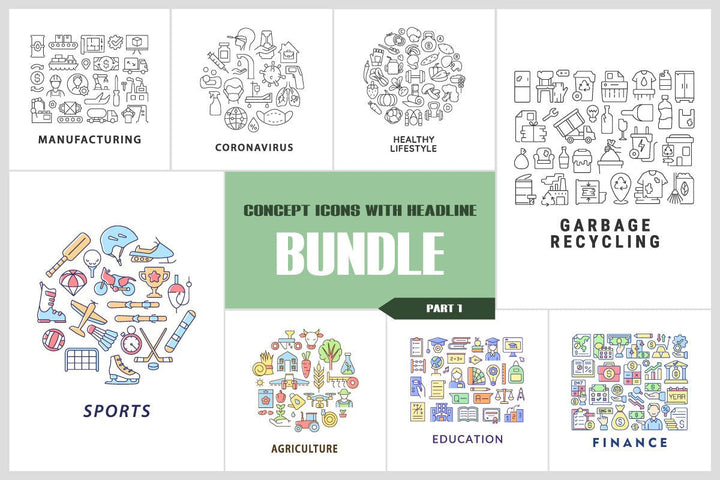 Concept icons with headline bundle