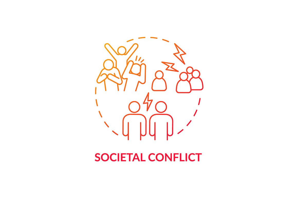 Conflict management concept icons bundle