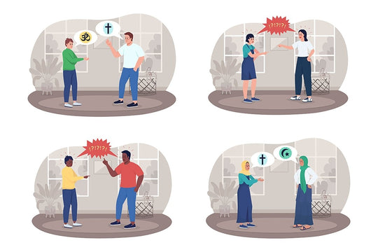 Conflict with parents 2D vector isolated illustration set