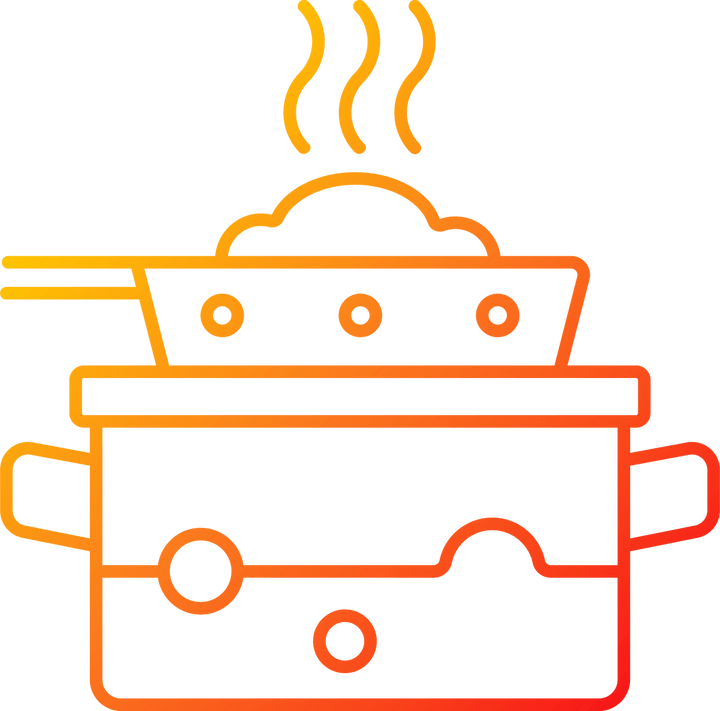 Cooking instruction gradient linear vector icons set