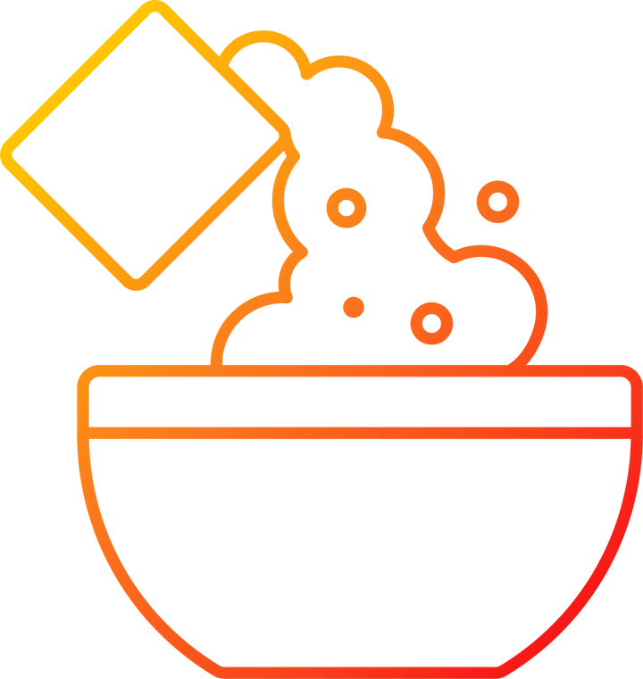 Cooking instruction gradient linear vector icons set