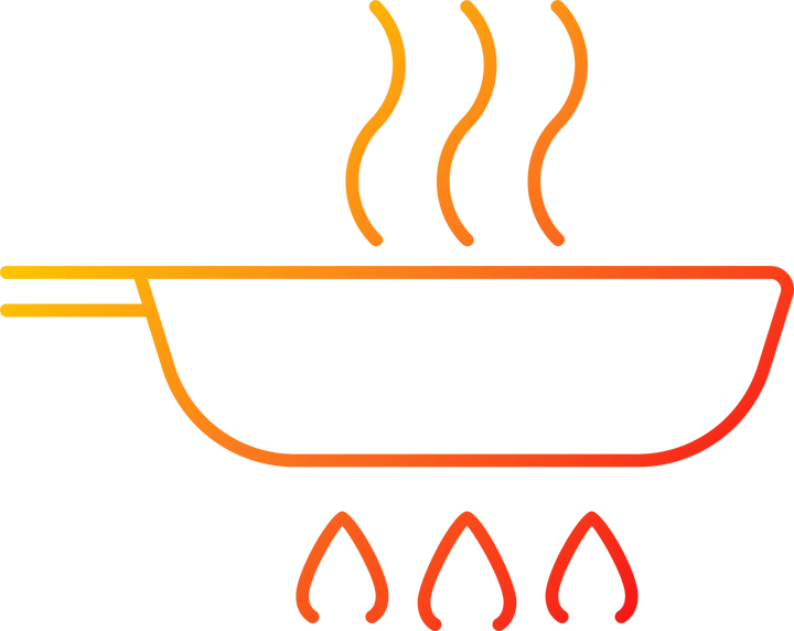 Cooking instruction gradient linear vector icons set