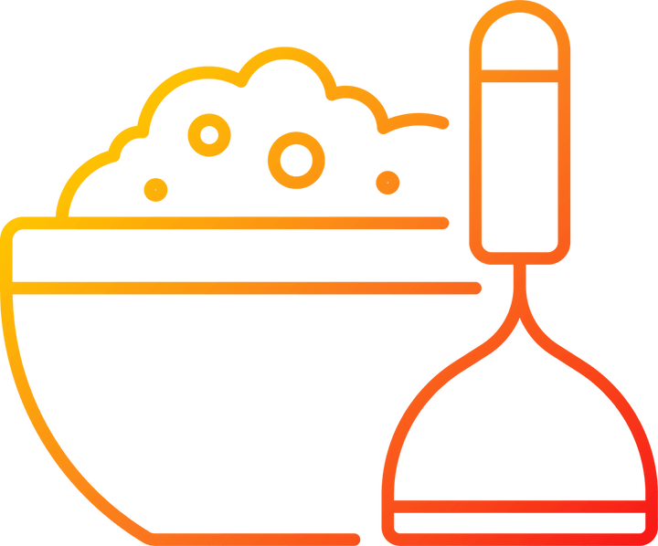 Cooking instruction gradient linear vector icons set