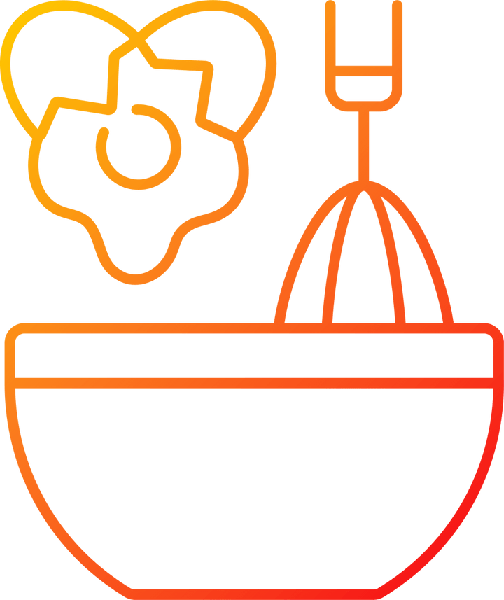 Cooking instruction gradient linear vector icons set