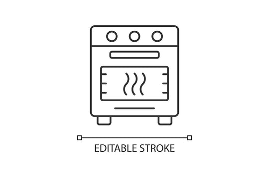 Cooking instruction linear icons set for dark and light mode