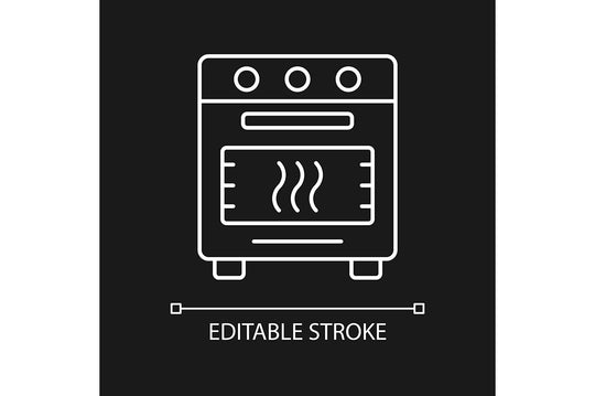 Cooking instruction linear icons set for dark and light mode