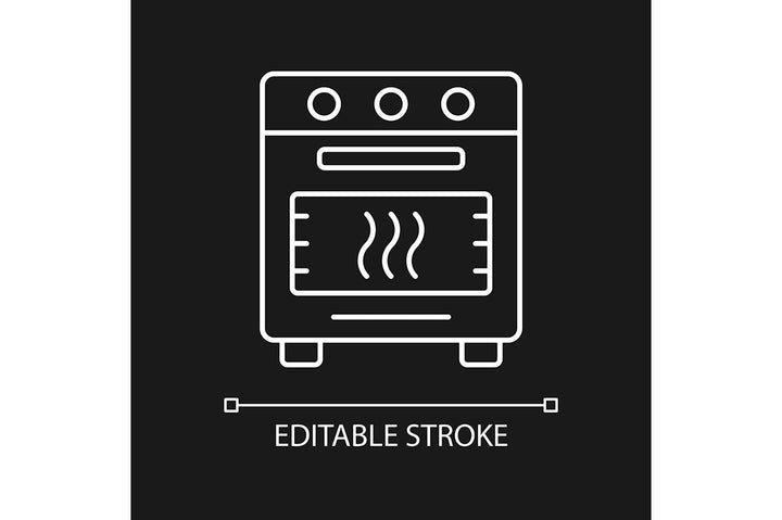 Cooking instruction linear icons set for dark and light mode