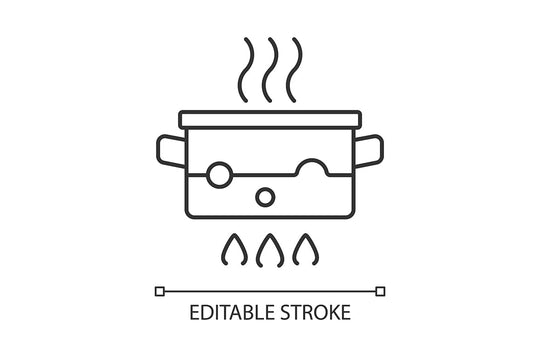 Cooking instruction linear icons set for dark and light mode