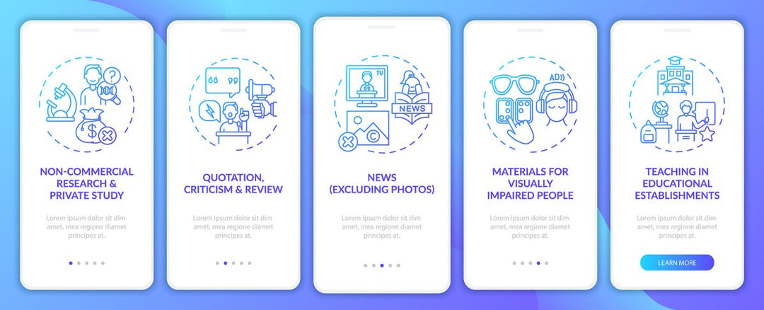 Copyright exclusion onboarding mobile app page screen bundle