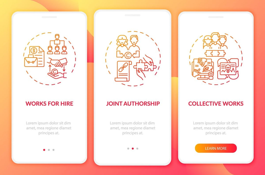 Copyright exclusion onboarding mobile app page screen bundle