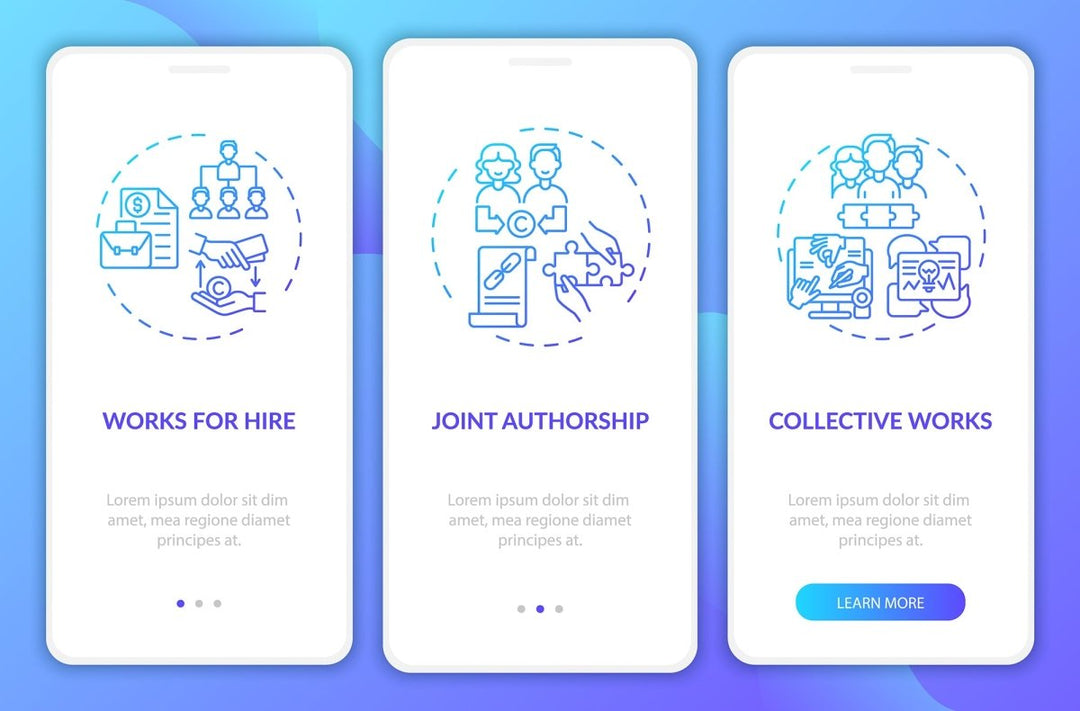 Copyright exclusion onboarding mobile app page screen bundle