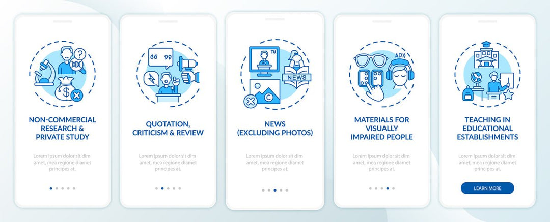 Copyright exclusion onboarding mobile app page screen bundle