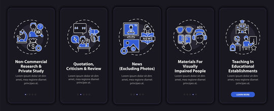 Copyright exclusion onboarding mobile app page screen bundle