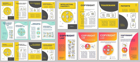 Copyright law brochure template set