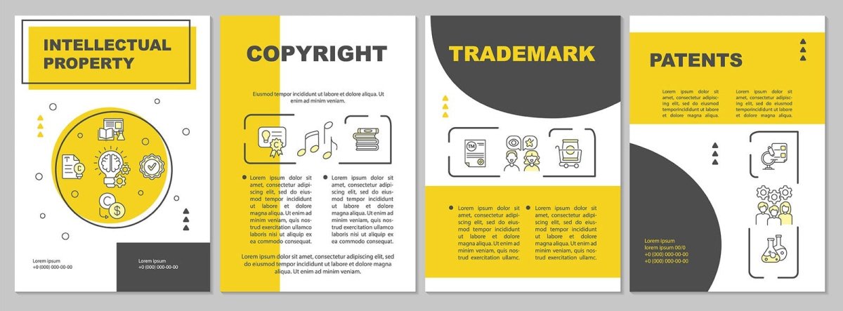 Copyright law brochure template set