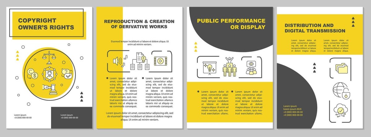 Copyright law brochure template set