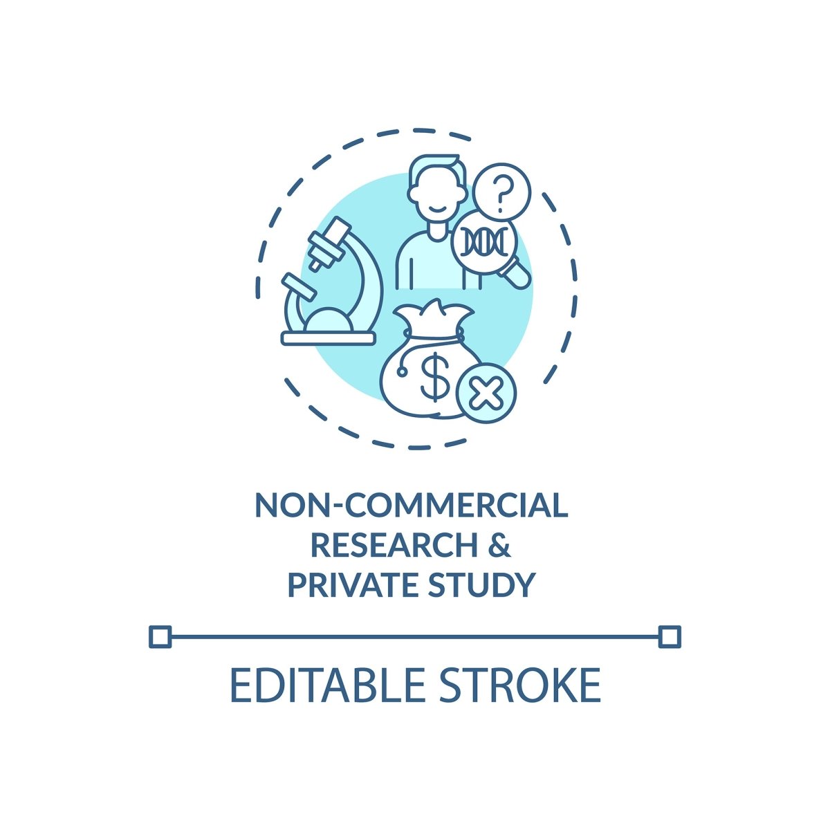 Copyright law concept icons bundle