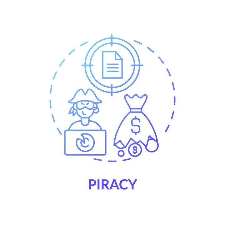 Copyright law concept icons bundle