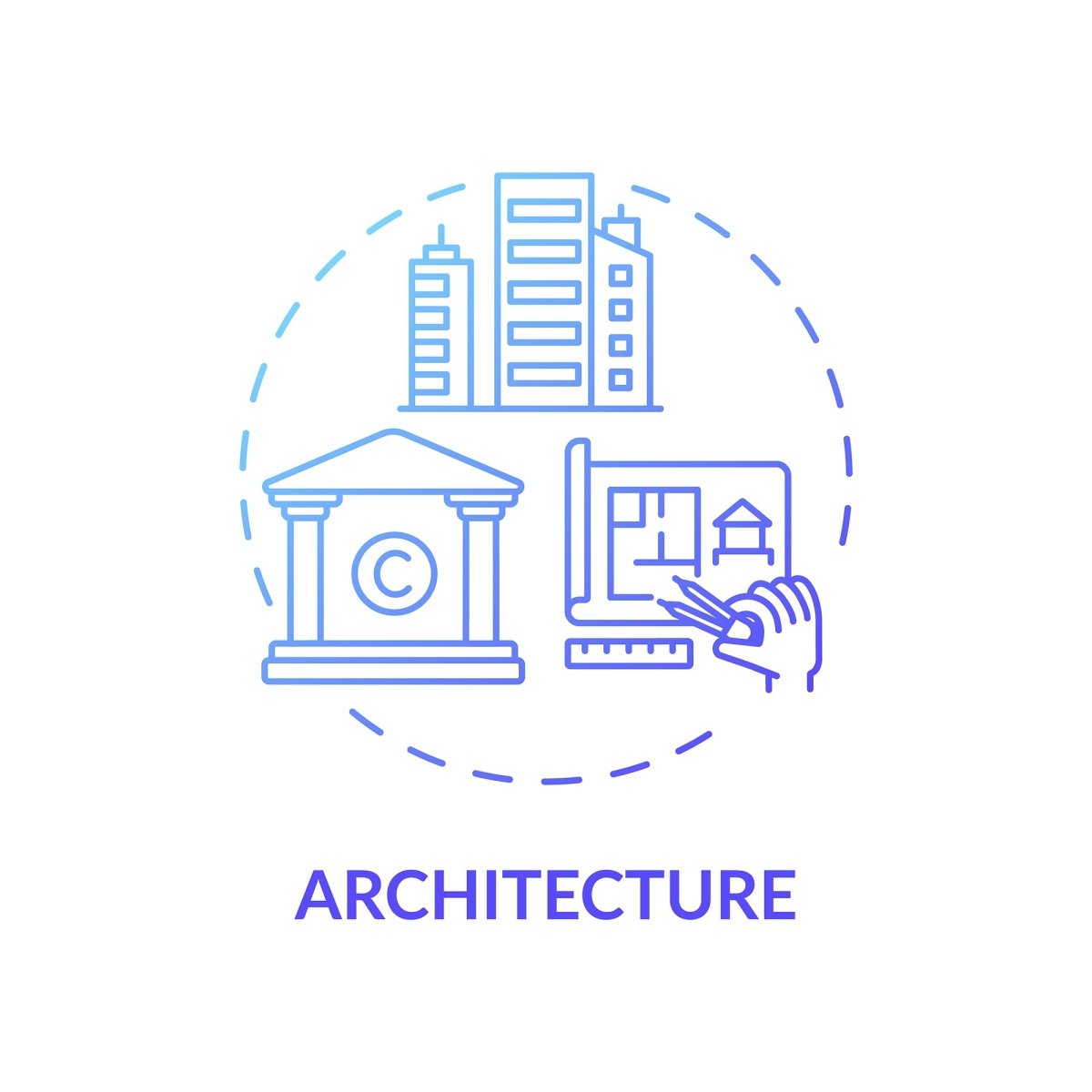 Copyright law concept icons bundle