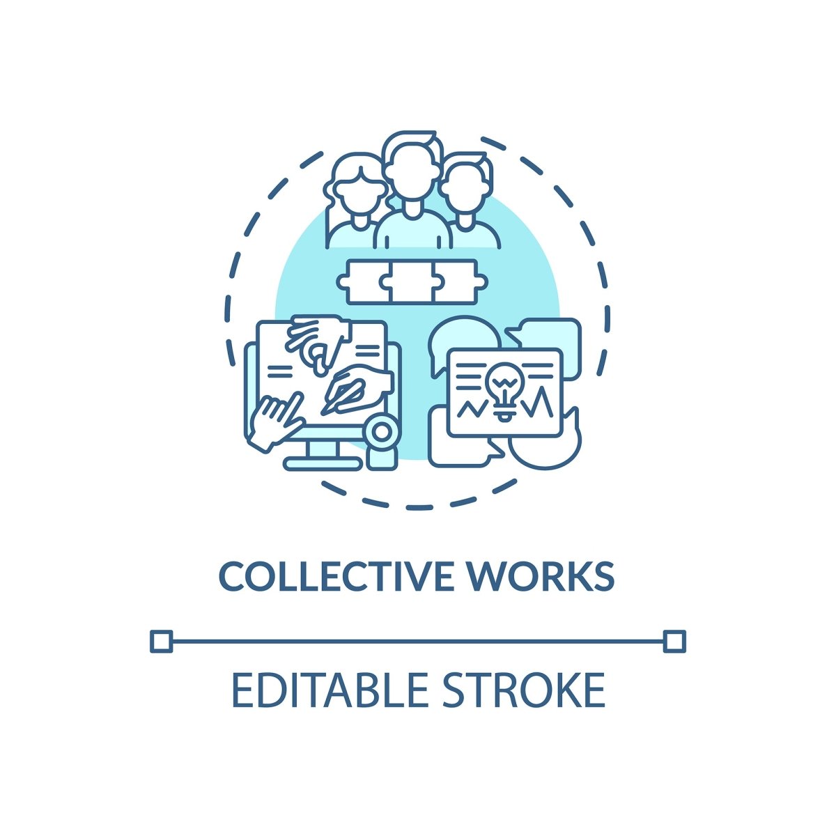 Copyright law concept icons bundle