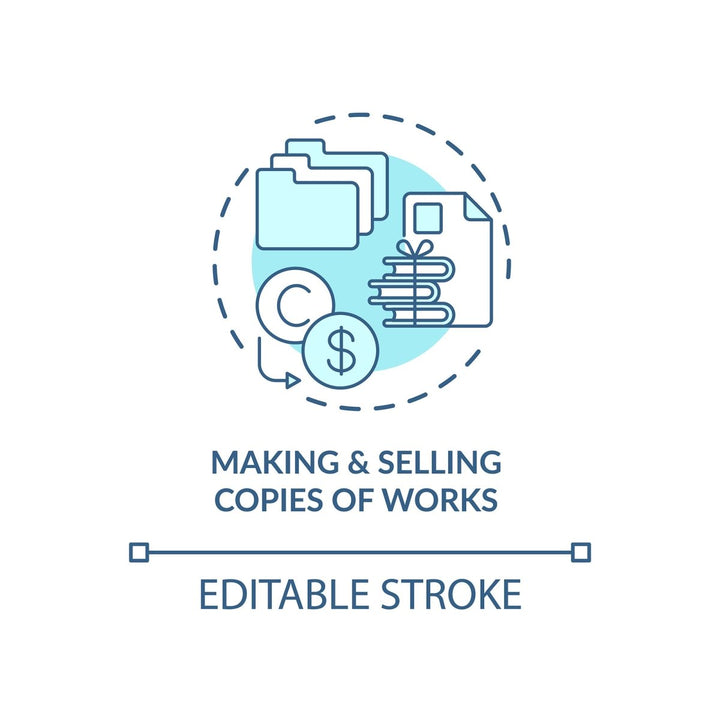 Copyright law concept icons bundle