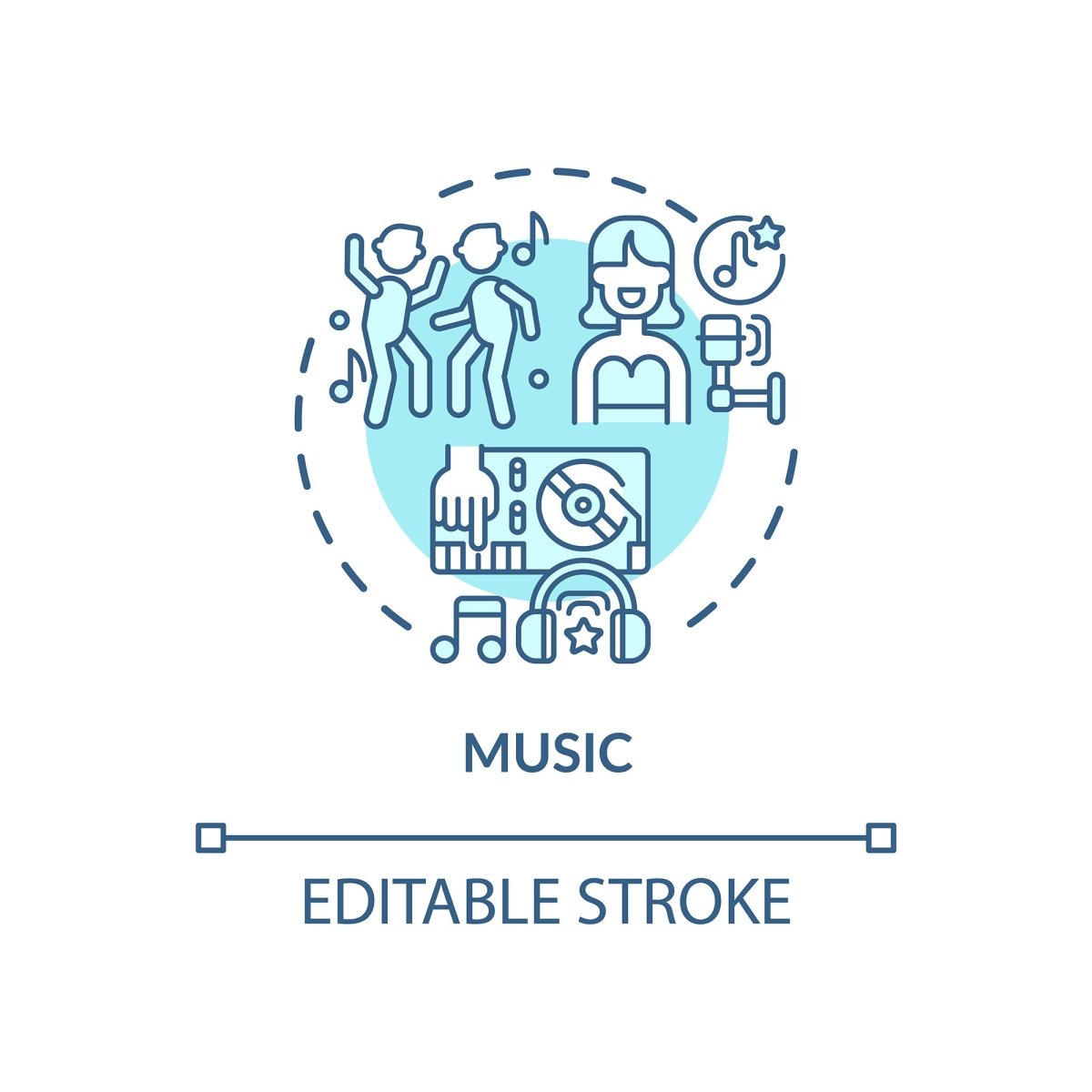 Copyright law concept icons bundle