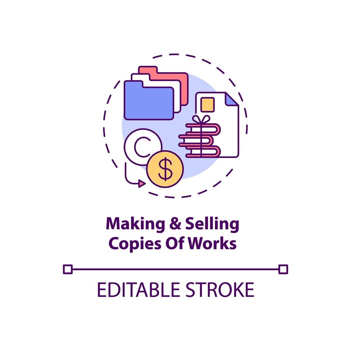 Copyright law concept icons bundle