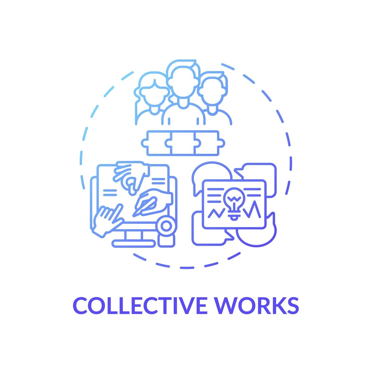 Copyright law concept icons bundle