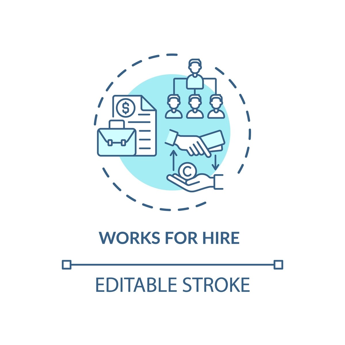 Copyright law concept icons bundle