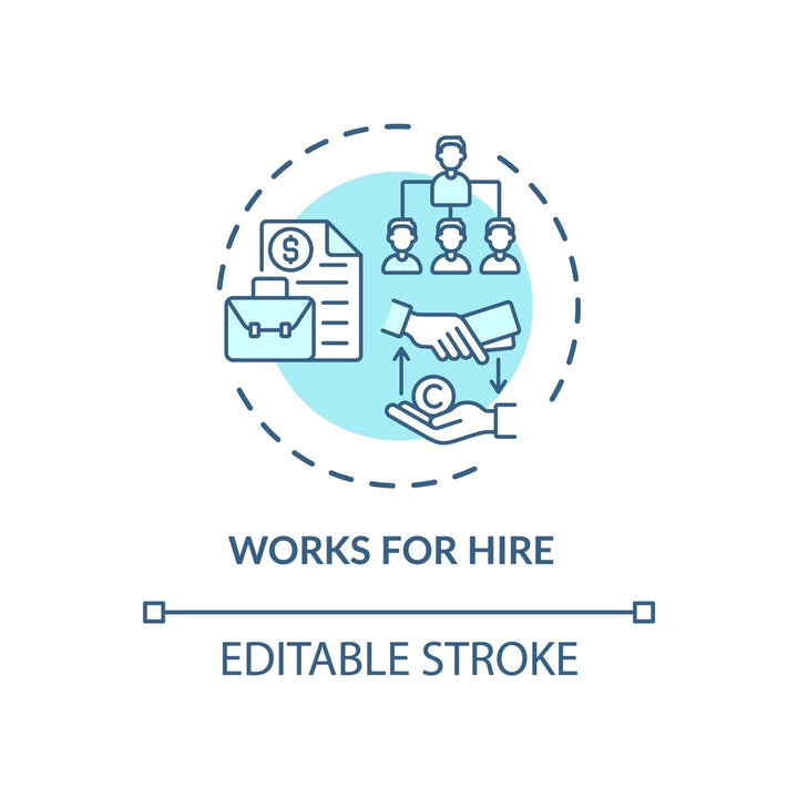 Copyright law concept icons bundle