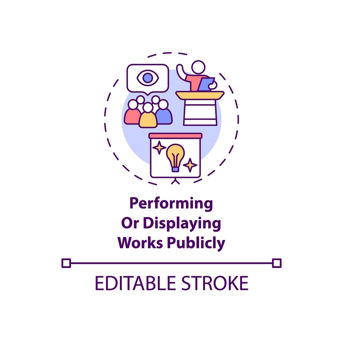 Copyright law concept icons bundle