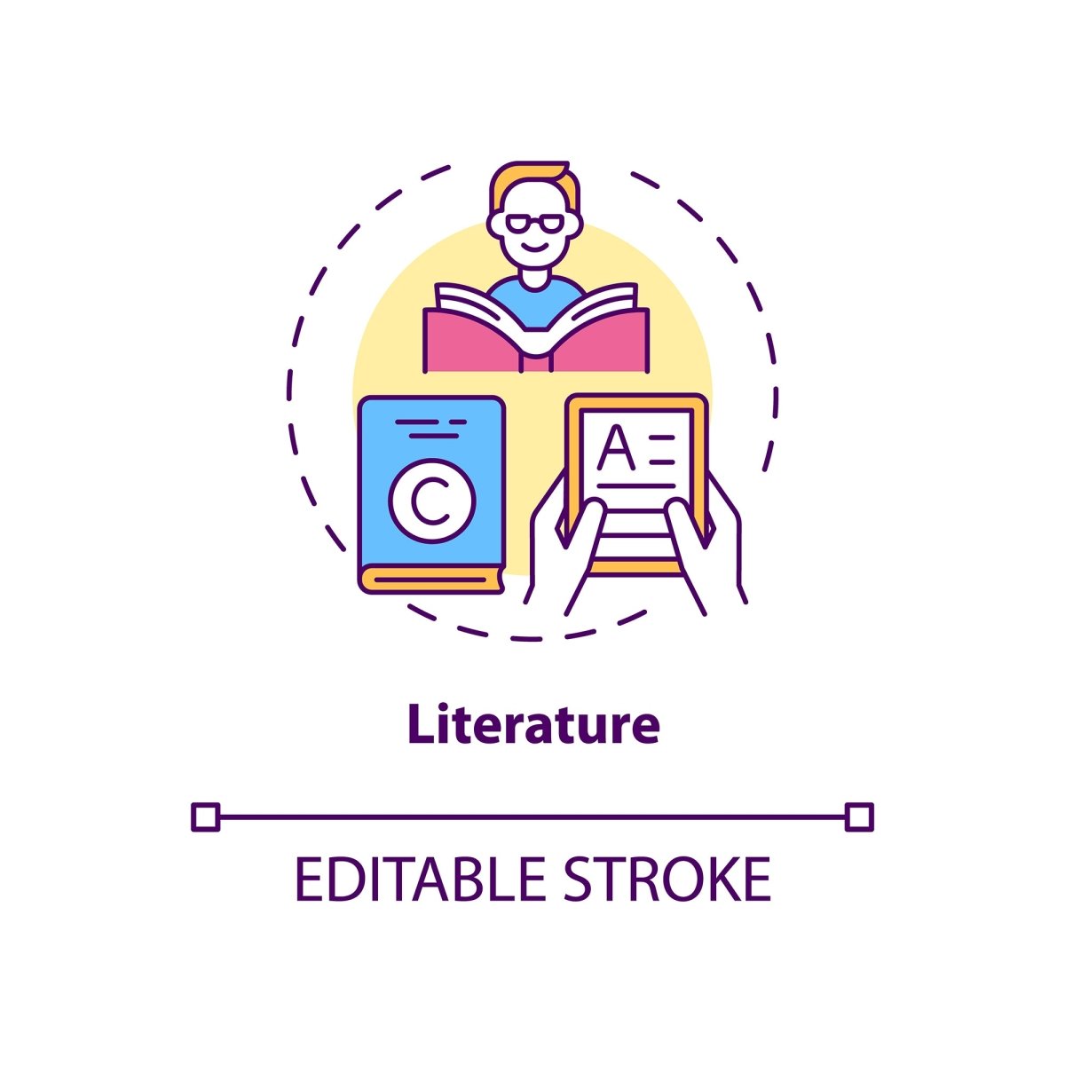 Copyright law concept icons bundle