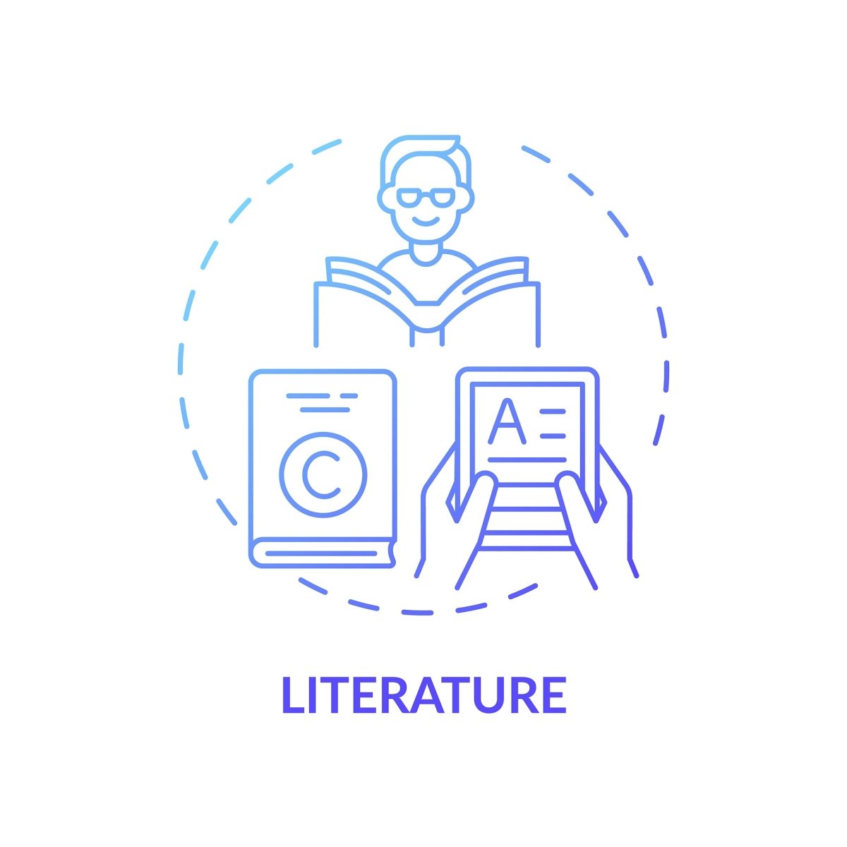 Copyright law concept icons bundle