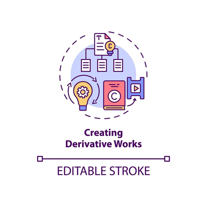 Copyright law concept icons bundle